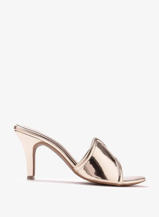 حكايات الأزواج حذاء مول بكعب عالي ذهبي معدني